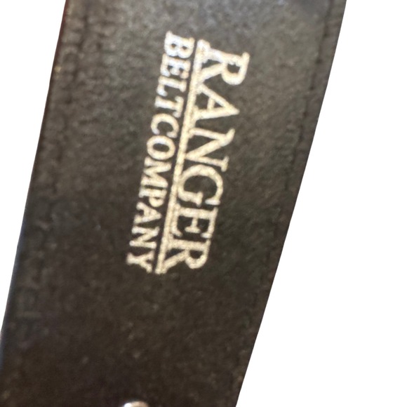Ranger Black Leather Western Belt GoldTone Square paisley‎ stud Accents woman 42 main image 7